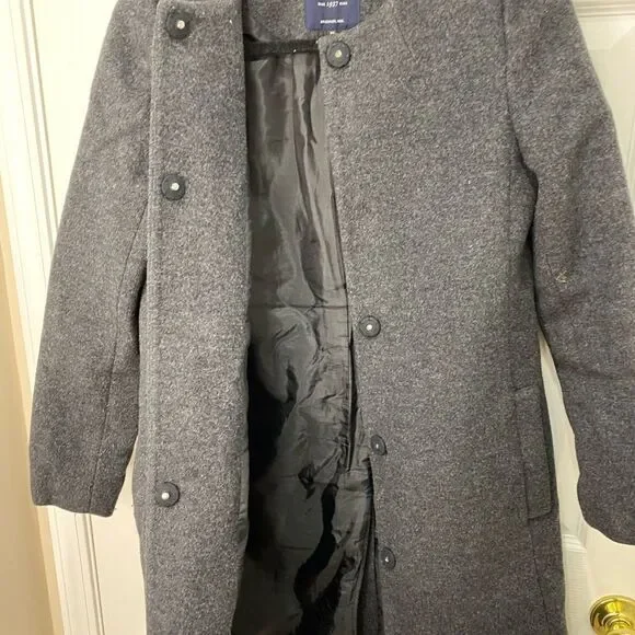 Madewell grey button front peacoat, size x small - Picture 8 of 16